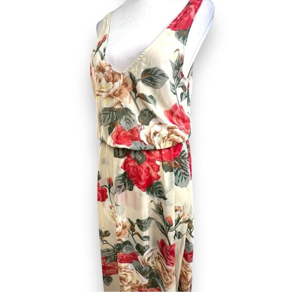 SHOW ME YOUR MUMU Ivory sheer Rose Floral Plunge Neckline & Back MAXIDRESS SZ M - Picture 5 of 16